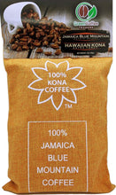 Load image into Gallery viewer, 2 x 1/2lb Bags = 1lb Total: 100% Jamaica Blue Mountain & Hawaiian Kona Extra Fancy Coffee